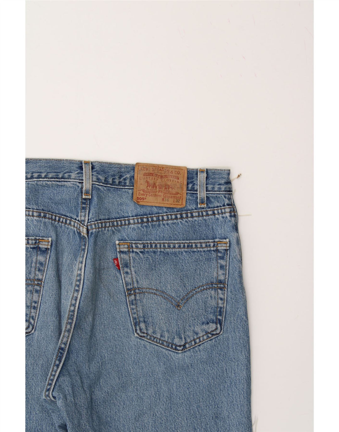 LEVI'S Mens 505 Denim Shorts W36 Large Blue Cotton Vintage Levi's and Second-Hand Levi's from Messina Hembry 