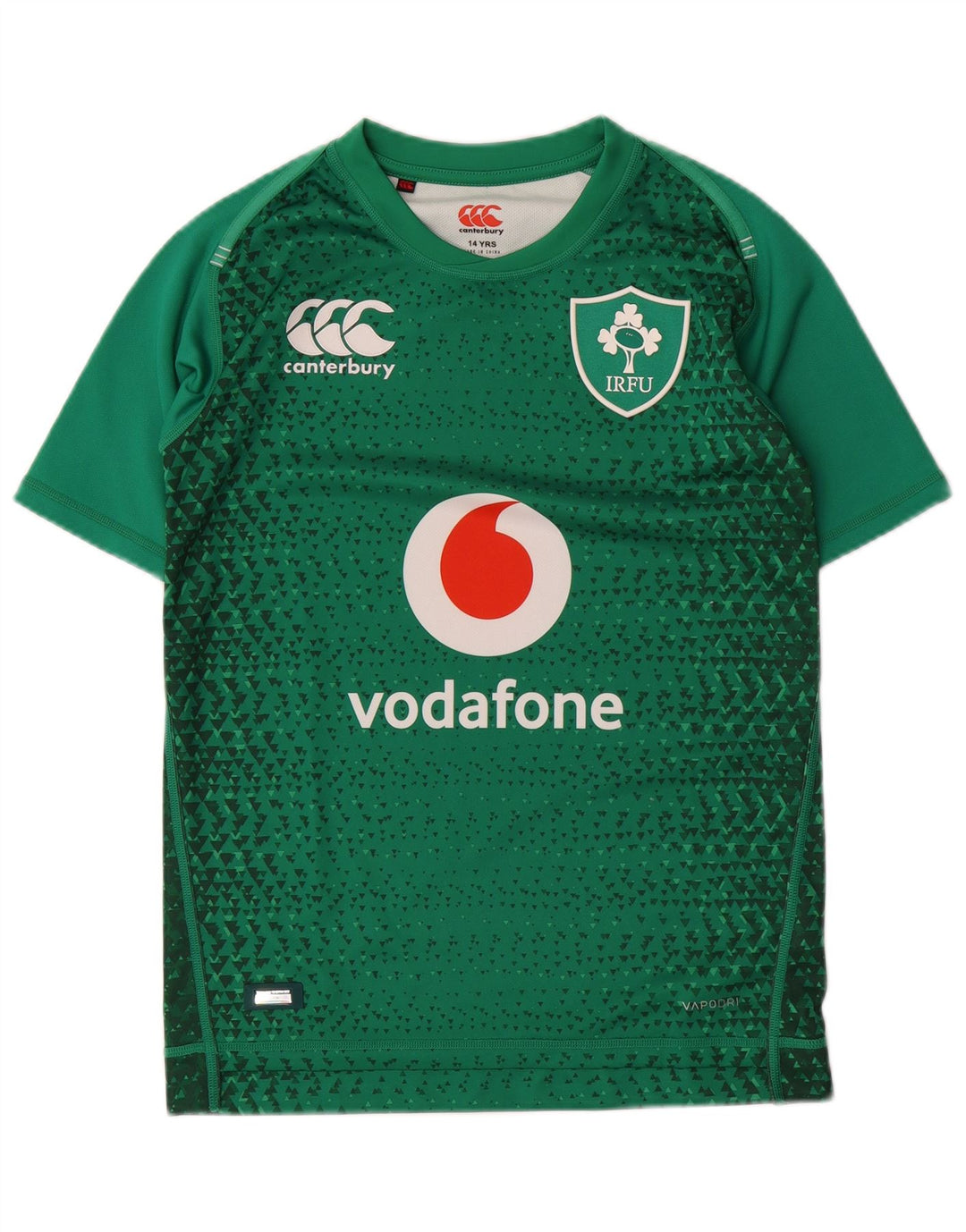 T-shirt grafica IRFU da bambino CANTERBURY 13-14 anni verde geometrico