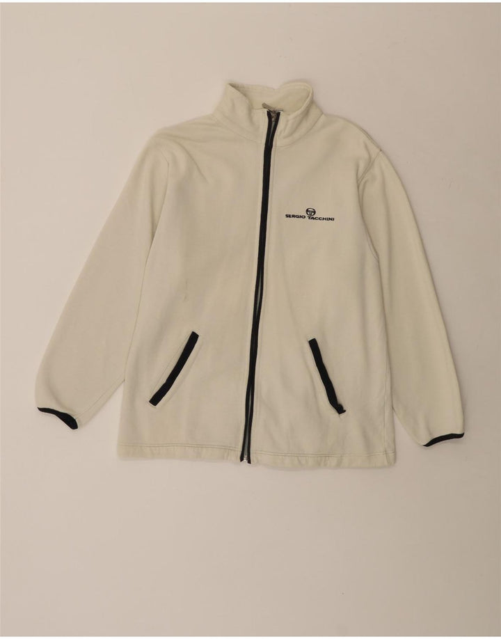 Giacca da ginnastica da uomo Sergio Tacchini piccola, colore bianco sporco