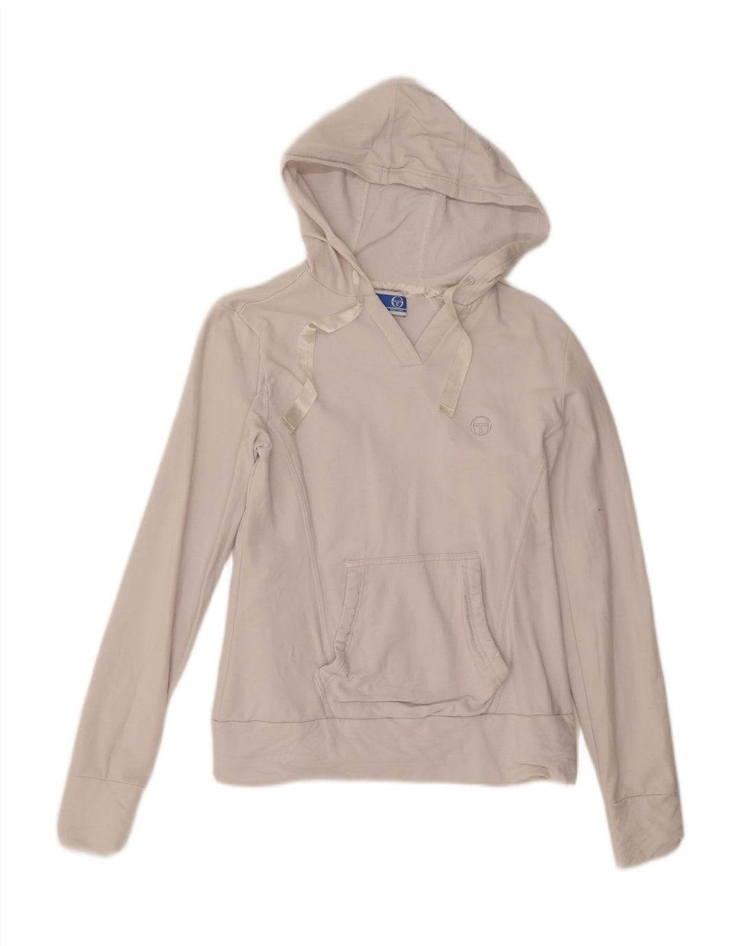 Maglia con cappuccio da donna Sergio Tacchini IT 46 Large in cotone bianco