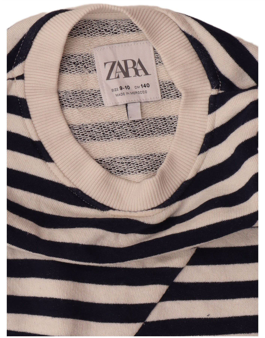 Felpa Zara per Ragazze 9-10 Anni Blu Navy a Righe