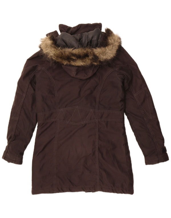 Giacca Parka con cappuccio da donna Adidas UK 14 medio nero poliestere