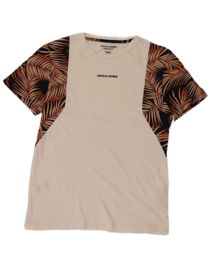 Jack & Jones T-shirt grafica da uomo vestibilità regolare con motivo floreale bianco medio