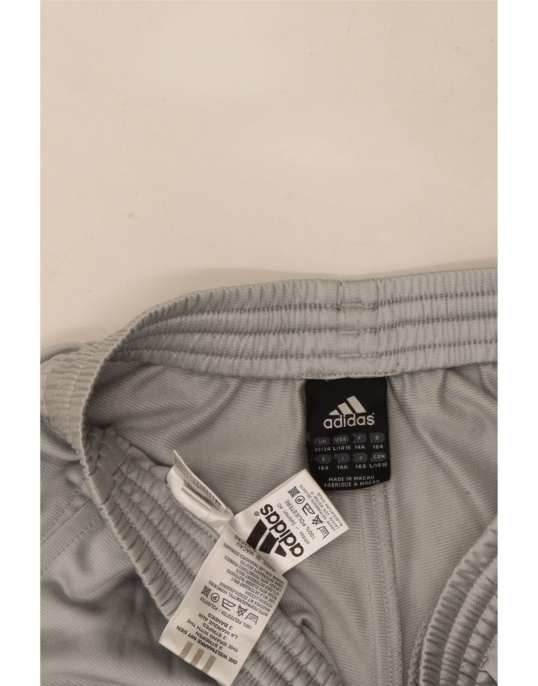 Pantaloni della tuta da ragazzo Adidas 13-14 anni in poliestere grigio