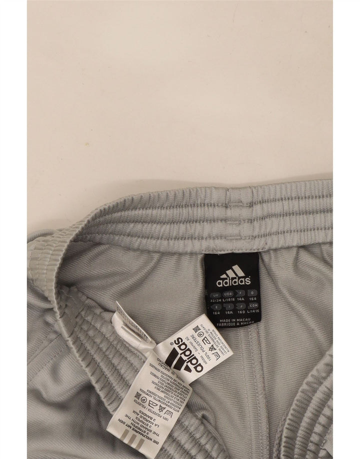 Pantaloni della tuta da ragazzo Adidas 13-14 anni in poliestere grigio