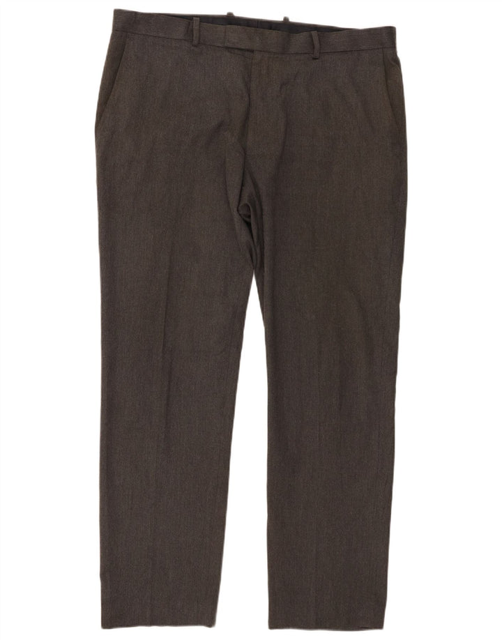 Pantaloni chino slim fit da uomo Marks & Spencer W38 L31 poliestere grigio