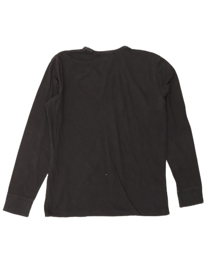 DIESEL Top grafico da donna a maniche lunghe UK 16 Large Nero