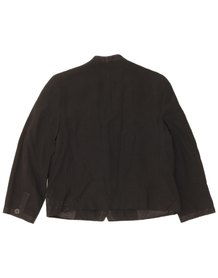 Giacca blazer da donna a 1 bottone Perte by Krizia UK 16 grande acetato nero