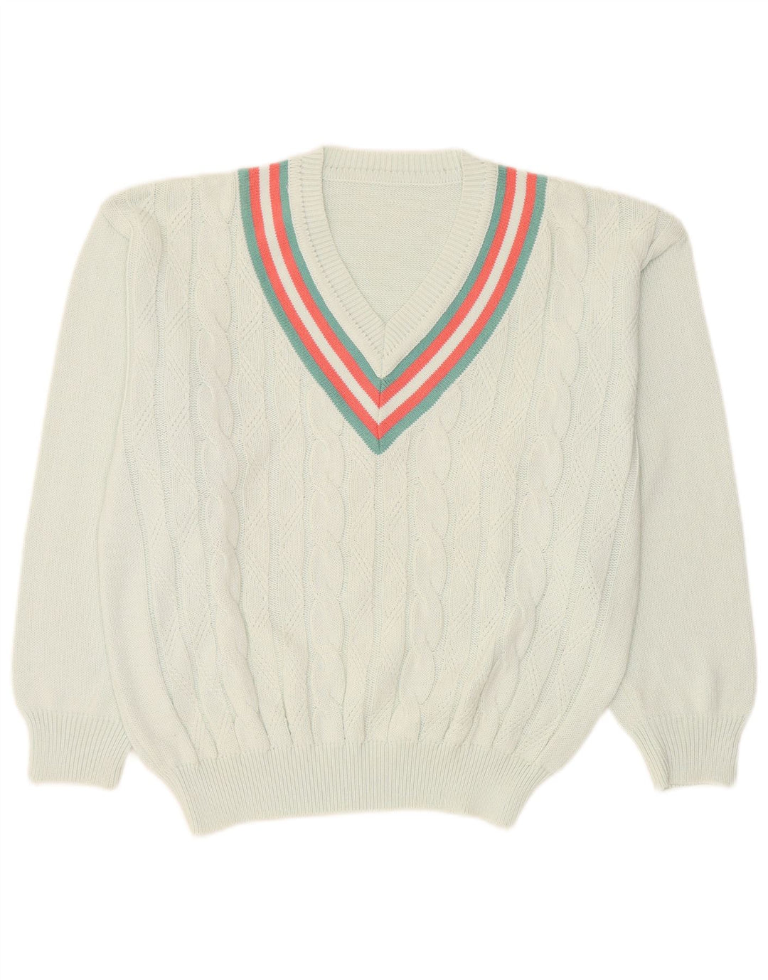 Maglione da uomo VINTAGE grande in cotone color block blu
