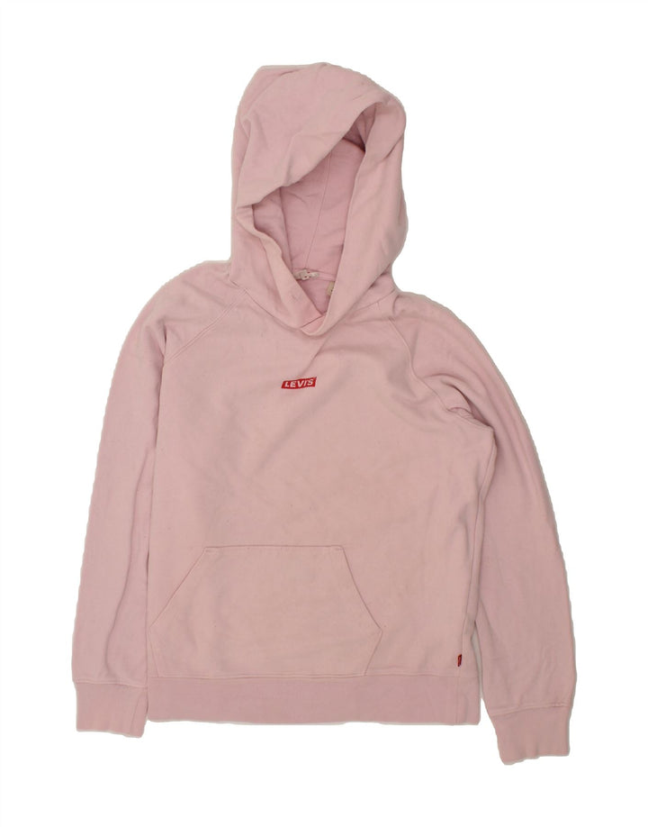 LEVI'S Womens Hoodie Jumper UK 14 Medium Pink Cotton Vintage Levi's and Second-Hand Levi's from Messina Hembry 