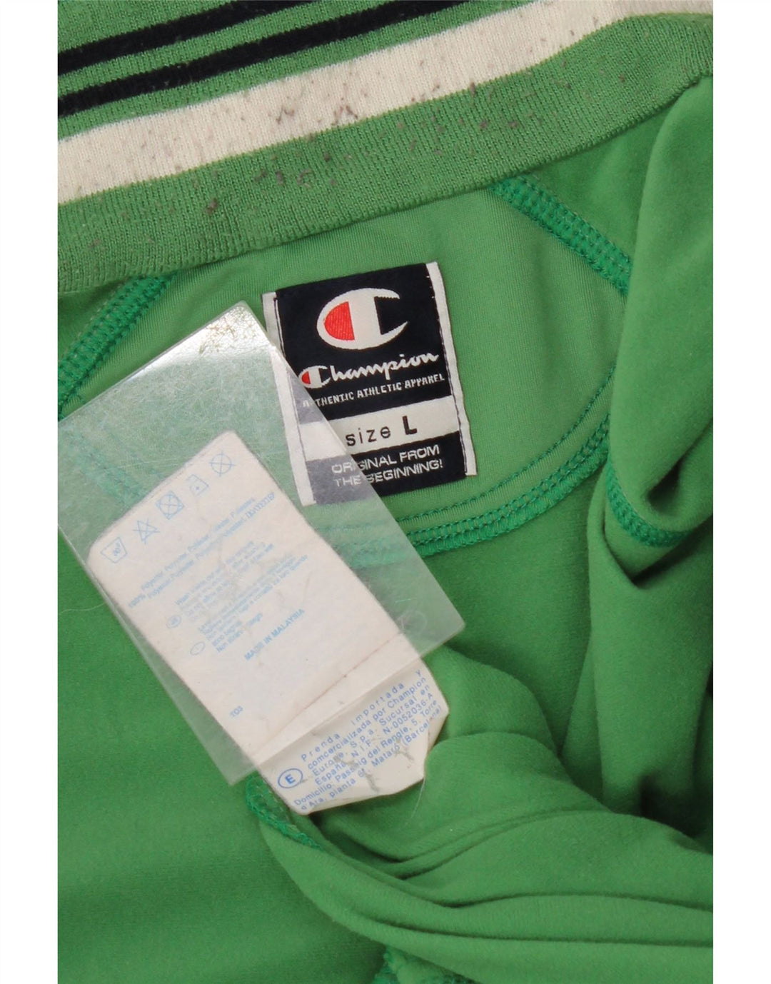 CHAMPION Mens Tracksuit Top Jacket Large Green Polyester