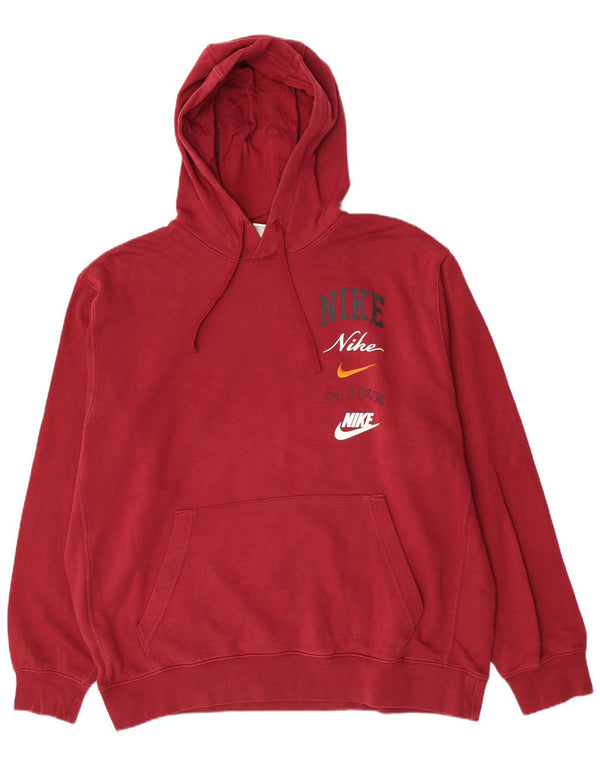 Felpa con cappuccio grafica Nike da uomo XL in cotone bordeaux