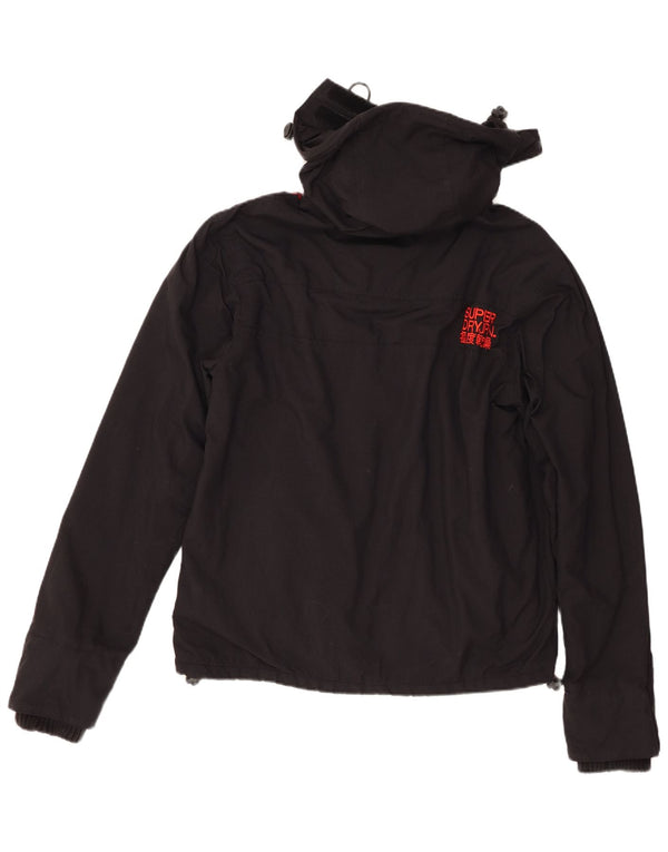 Giacca a vento con cappuccio da uomo Superdry UK 40 Large in nylon nero