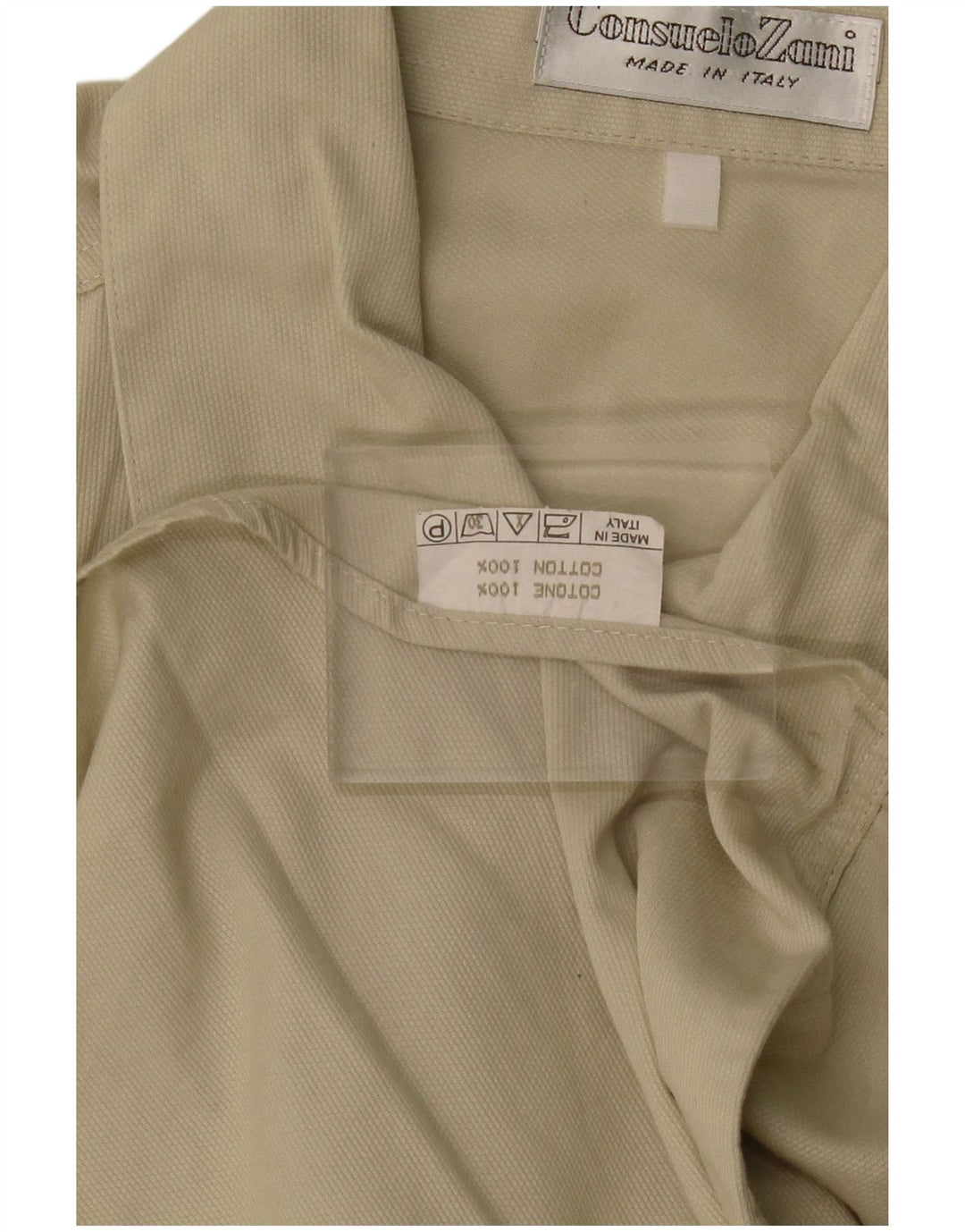 Camicia da uomo VINTAGE in cotone beige medio