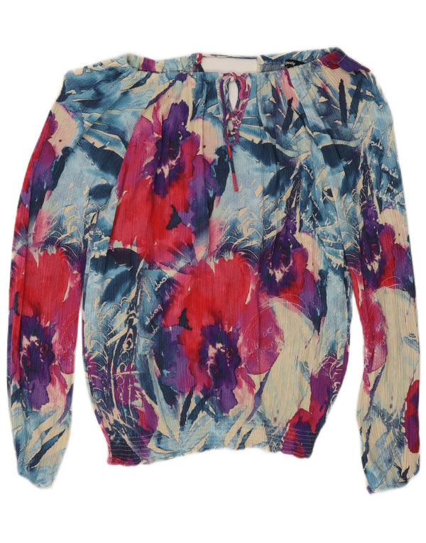 Desigual Top da donna con spalle scoperte con grafica UK 10 piccolo floreale multicolore