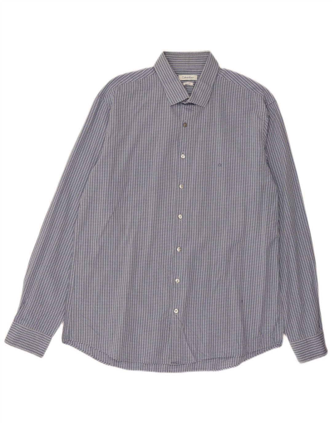 Camicia slim fit da uomo Calvin Klein taglia 43 17 XL a quadri blu