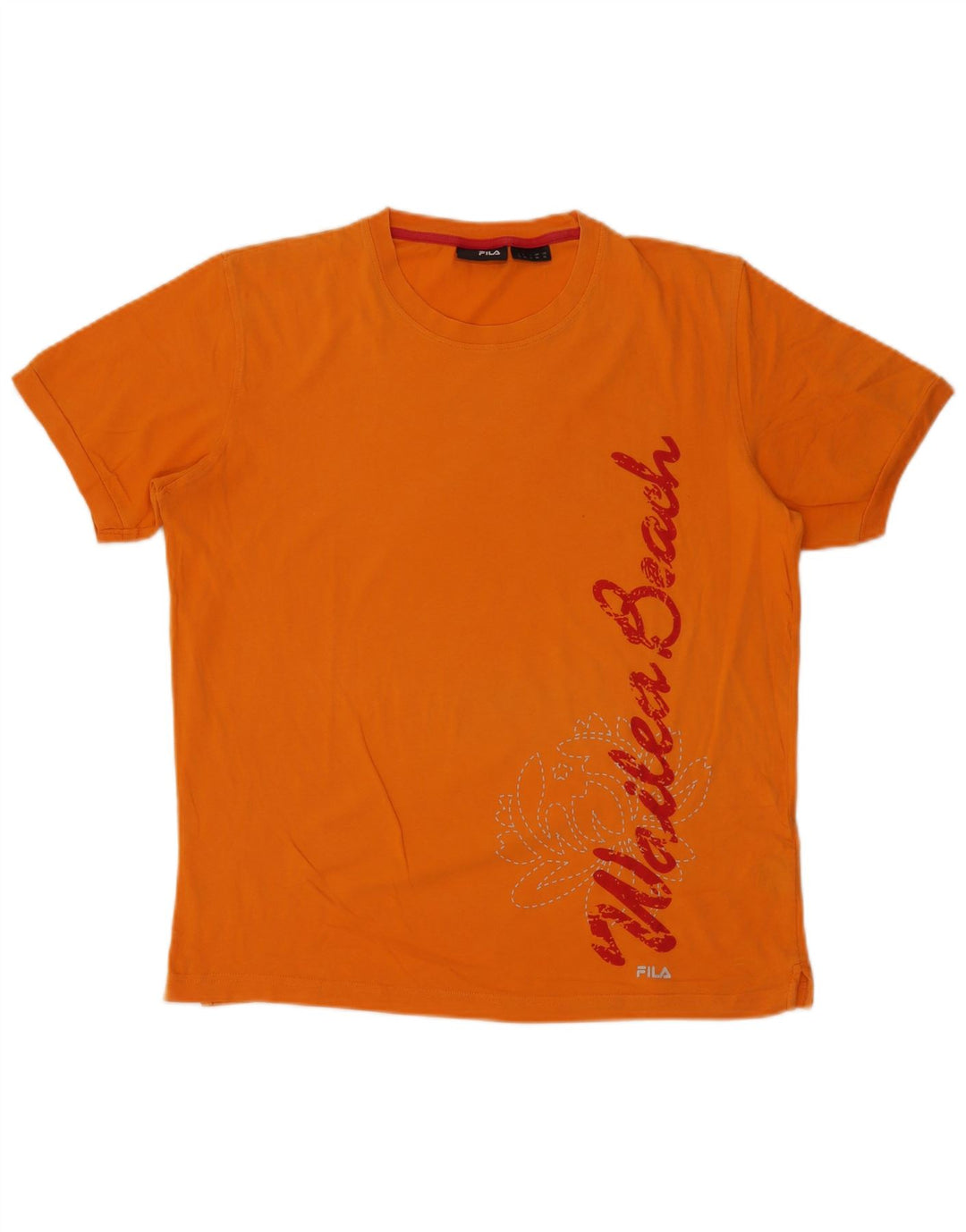 T-shirt grafica da uomo Fila Top in cotone arancione medio