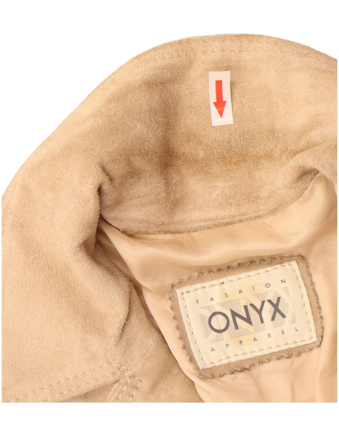 Giacca blazer da donna in pelle scamosciata a 3 bottoni Onyx IT 44 Pelle beige media