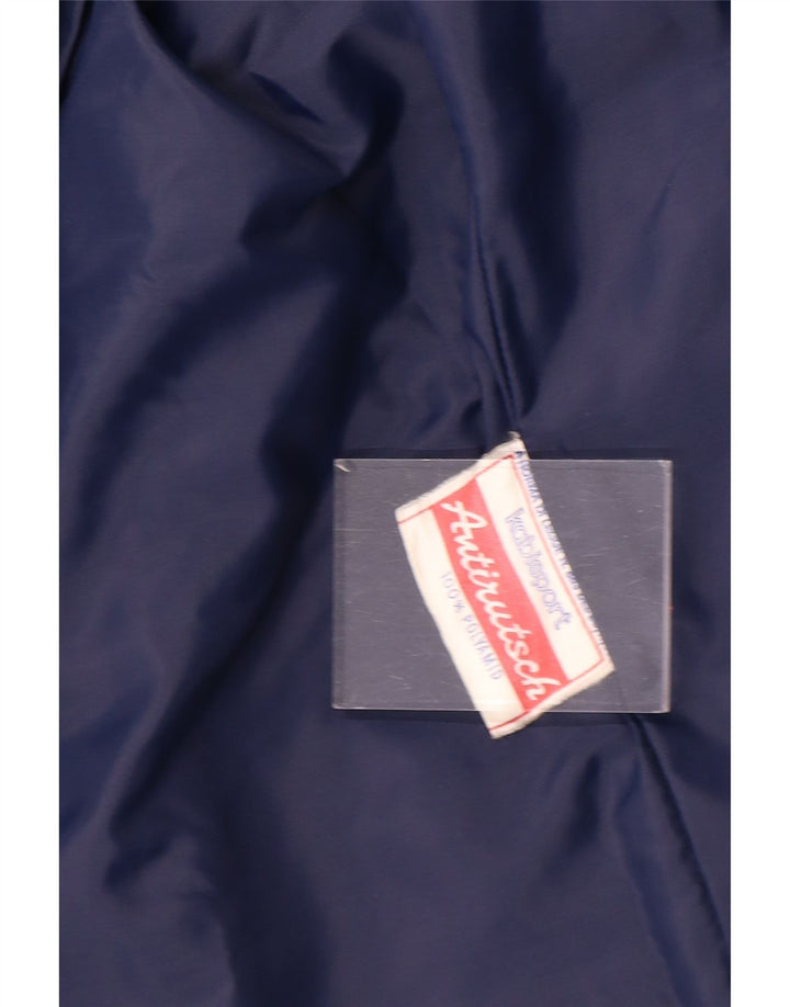 Giacca a vento vintage da uomo UK 40 grande poliammide color block blu navy