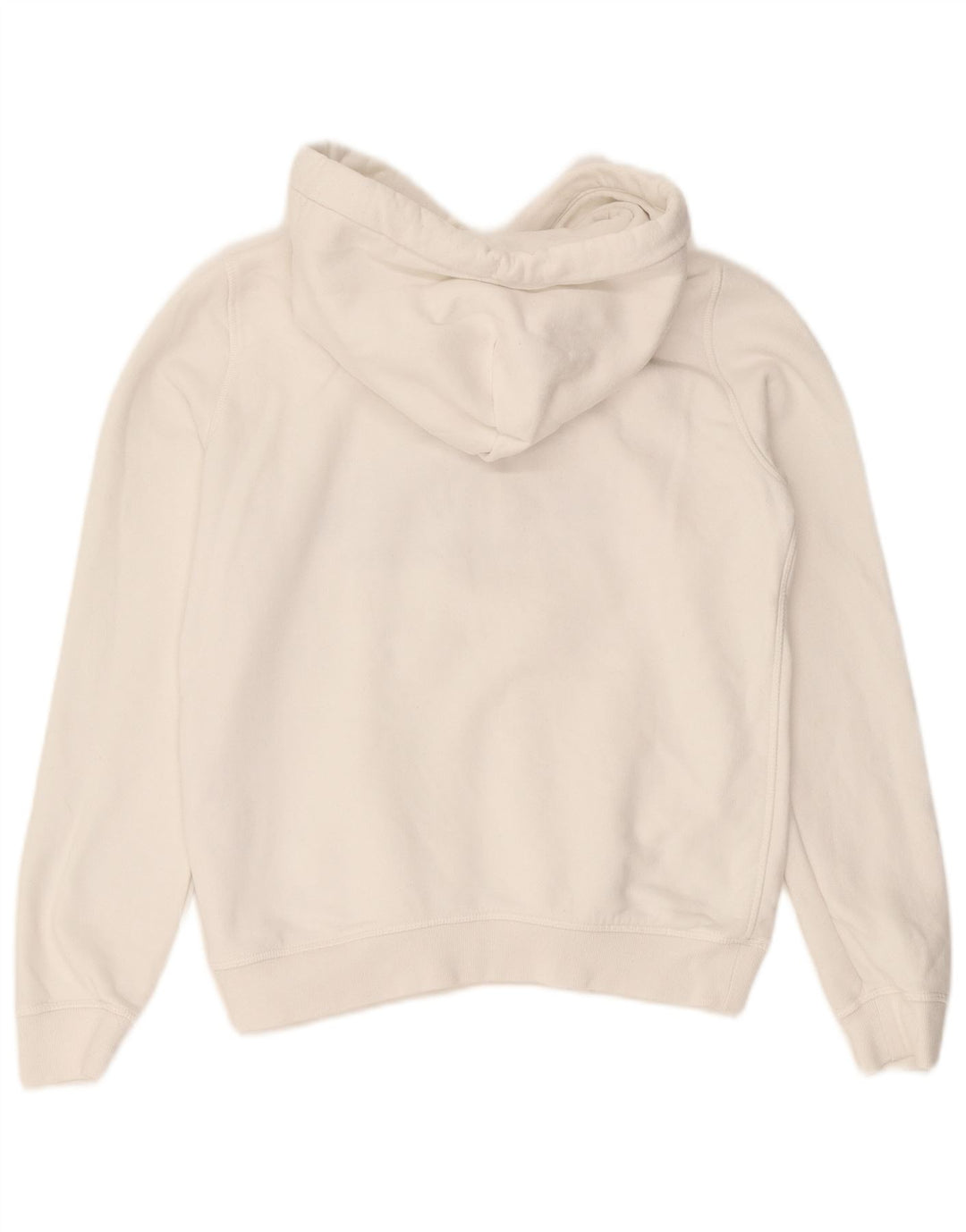 JACK WILLS Maglione con cappuccio grafico da donna corto UK 8 piccolo cotone bianco