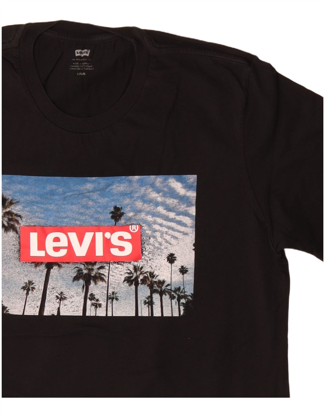 T-shirt grafica da uomo Levi's Top grande in cotone nero