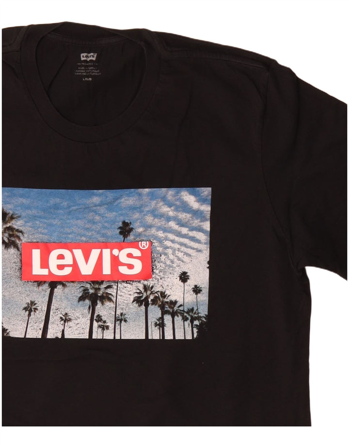T-shirt grafica da uomo Levi's Top grande in cotone nero