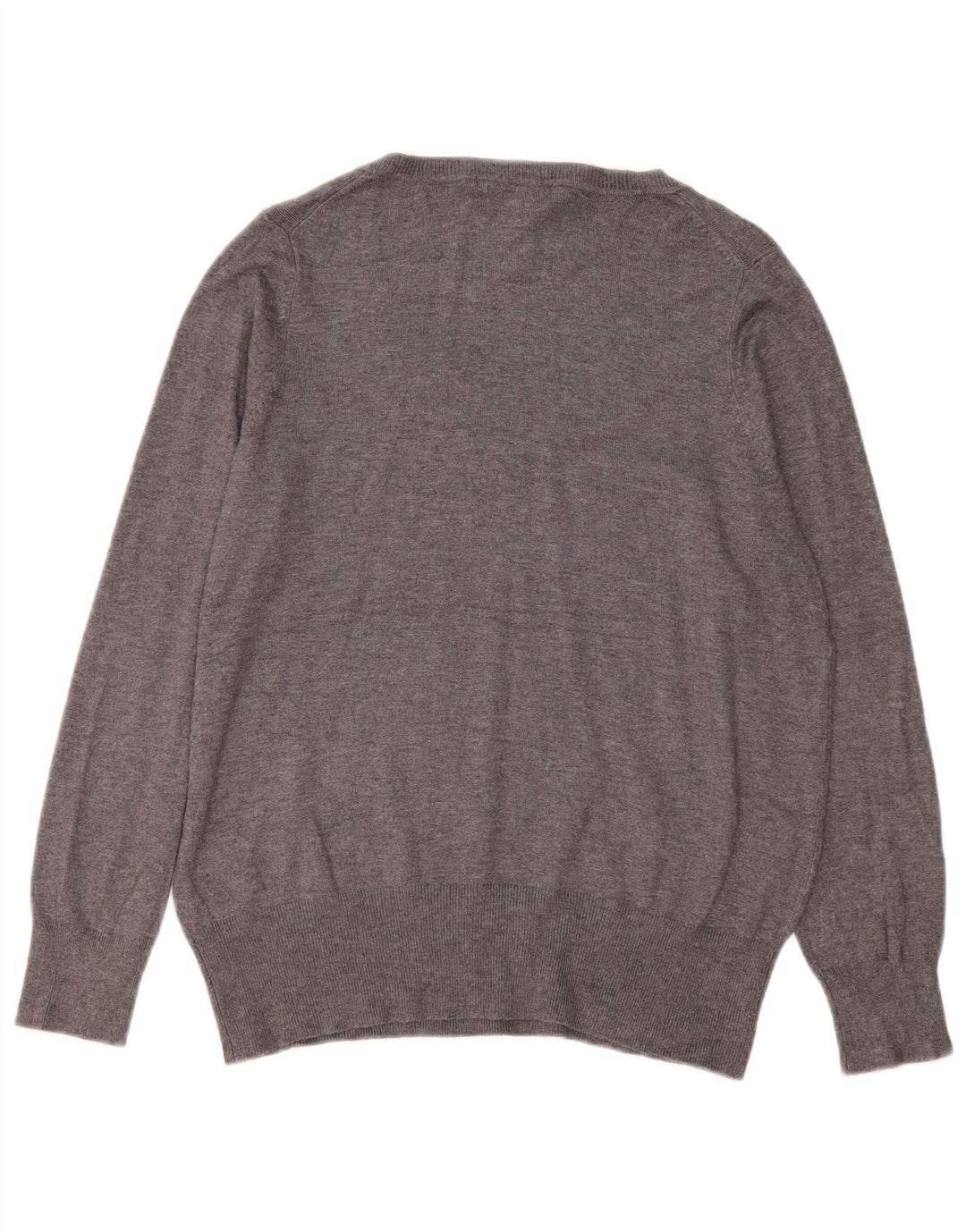 Maglione maglione con scollo a V da donna Marks & Spencer UK 16 grande viscosa grigia