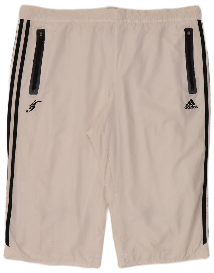 Pantaloncini sportivi Adidas Climalite Bermuda da uomo XL poliestere bianco