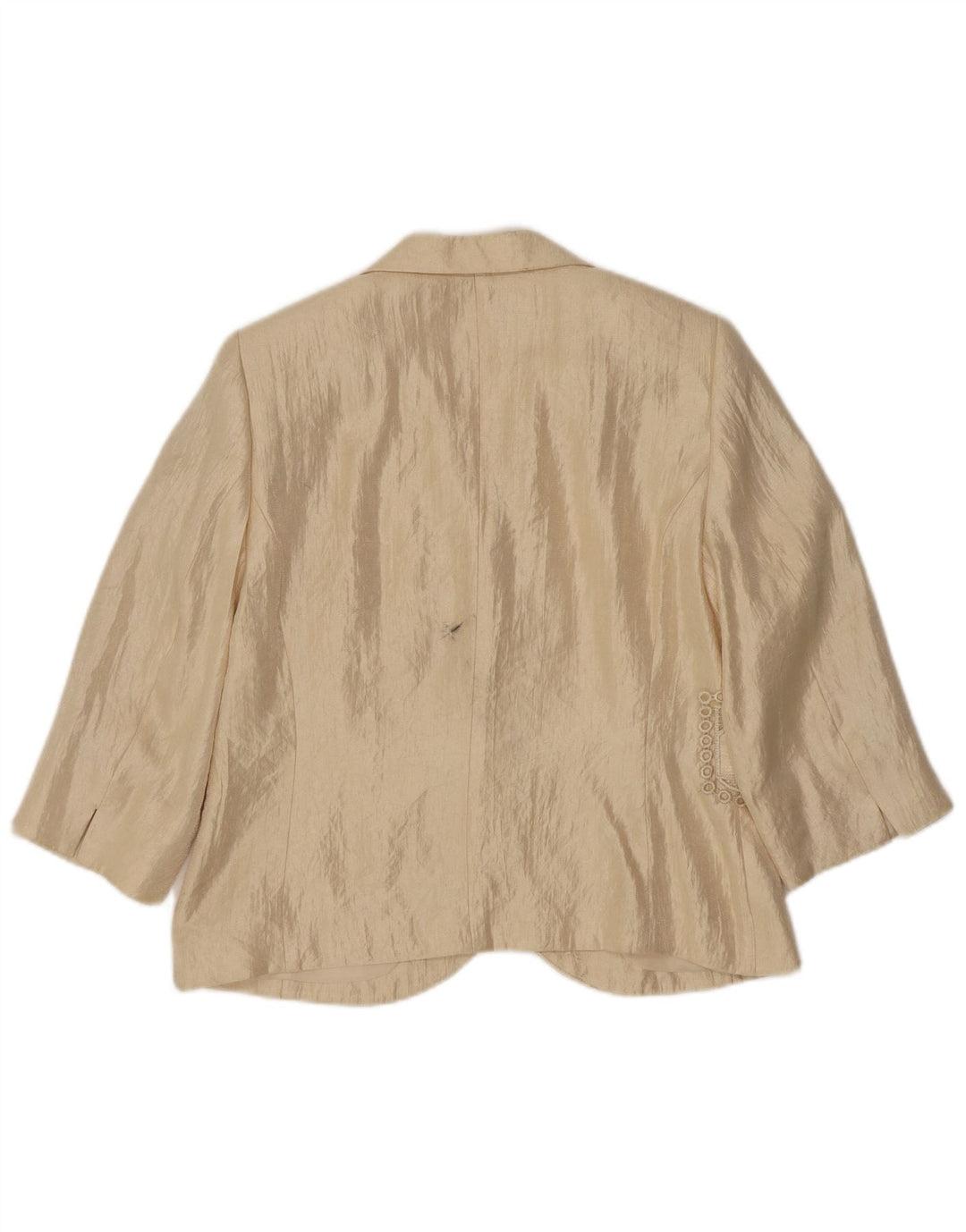 Giacca blazer vintage da donna con maniche a 3/4 e 2 bottoni IT 42 Beige medio