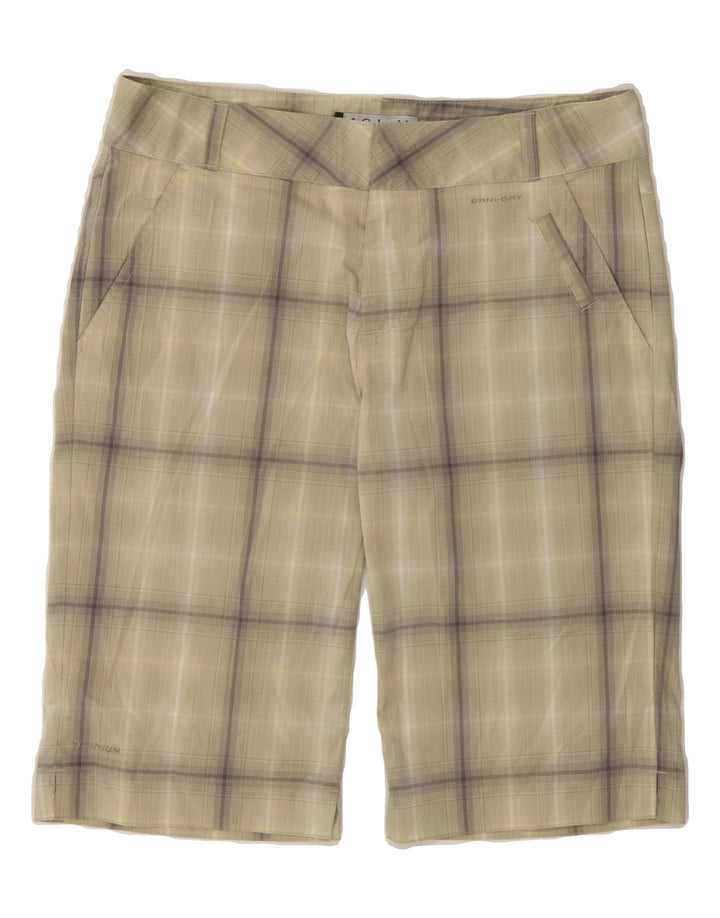 COLUMBIA Womens Bermuda Chino Shorts US 8 Medium W30  Khaki Check Vintage Columbia and Second-Hand Columbia from Messina Hembry 