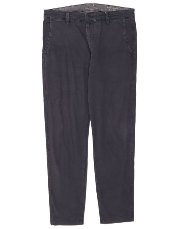 Pantaloni chino affusolati dalla vestibilità standard da uomo Levi's W32 L32 in cotone blu navy