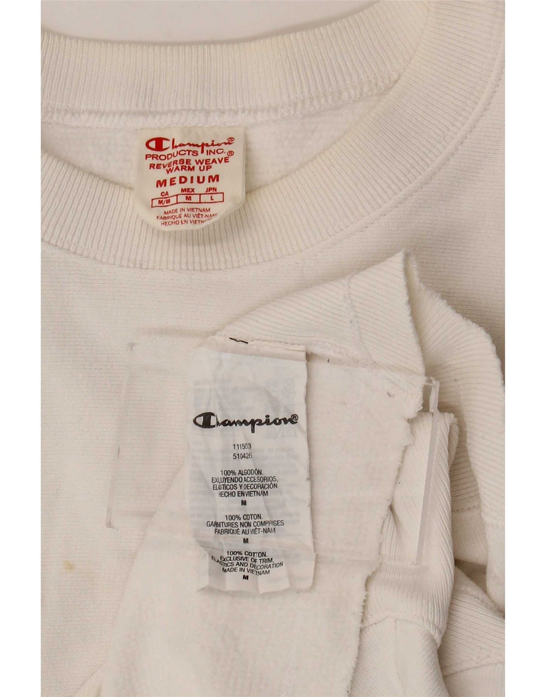 Felpa Champion da donna Reverse Weave Crop Jumper UK 14 Medium White