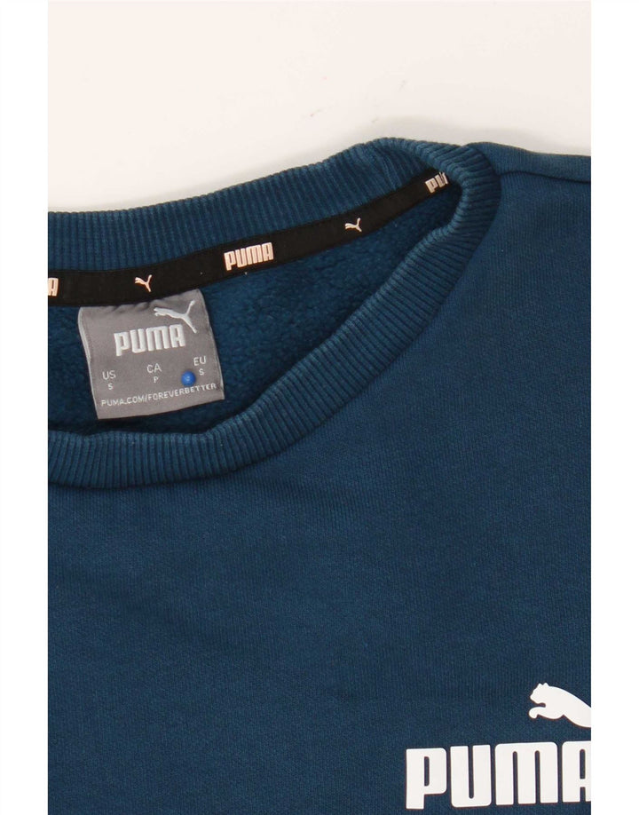 Felpa oversize da donna Puma UK 10 piccola in cotone blu