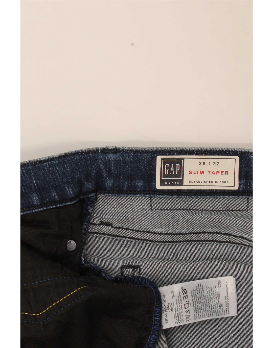 Jeans Gap da uomo slim affusolati W36 L32 cotone blu