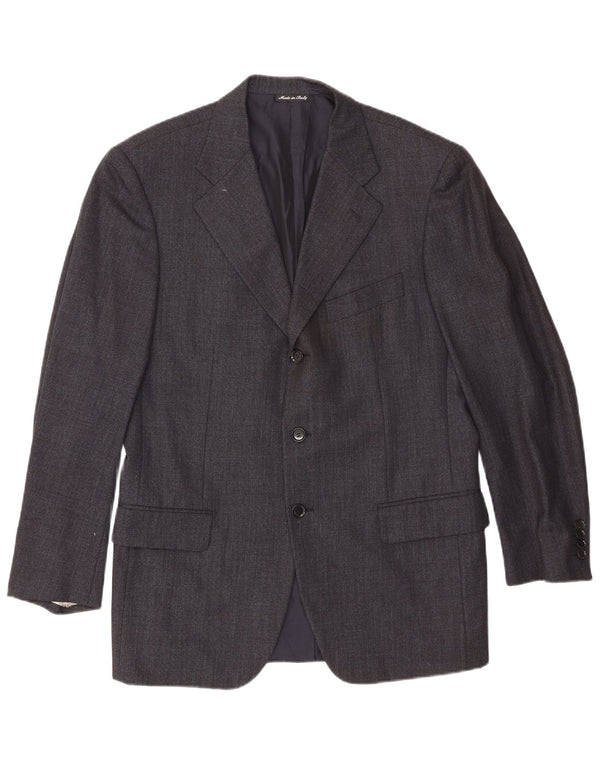 Pal Zileri Mens 3 Button Blazer Jacket IT 50 Large Grey Virgin Wool