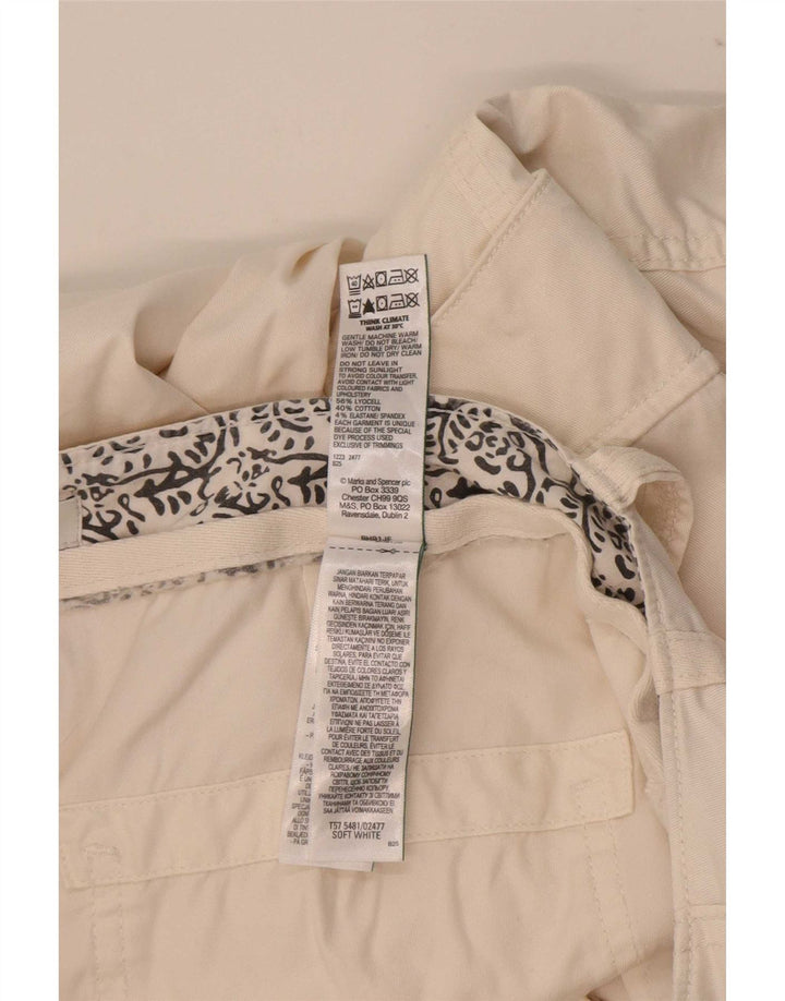 Pantaloni cargo da donna Marks & Spencer UK 14 Large W34 L29 Bianco sporco