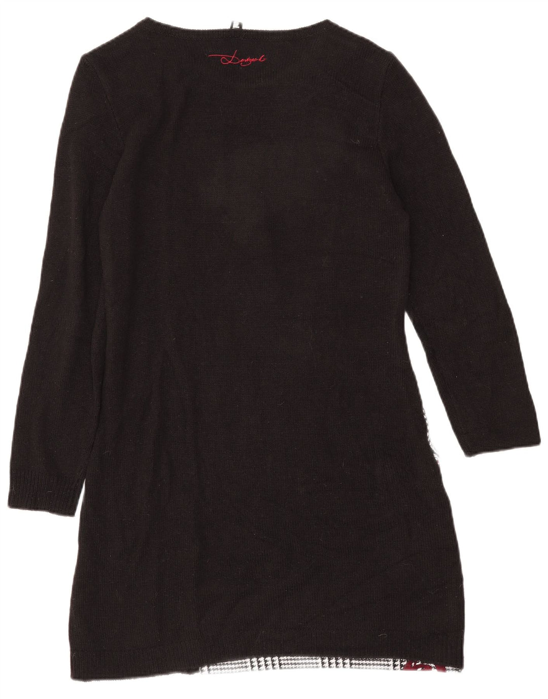 Abito maglione grafico da donna DESIGUAL EU 42 grande pied de poule nero