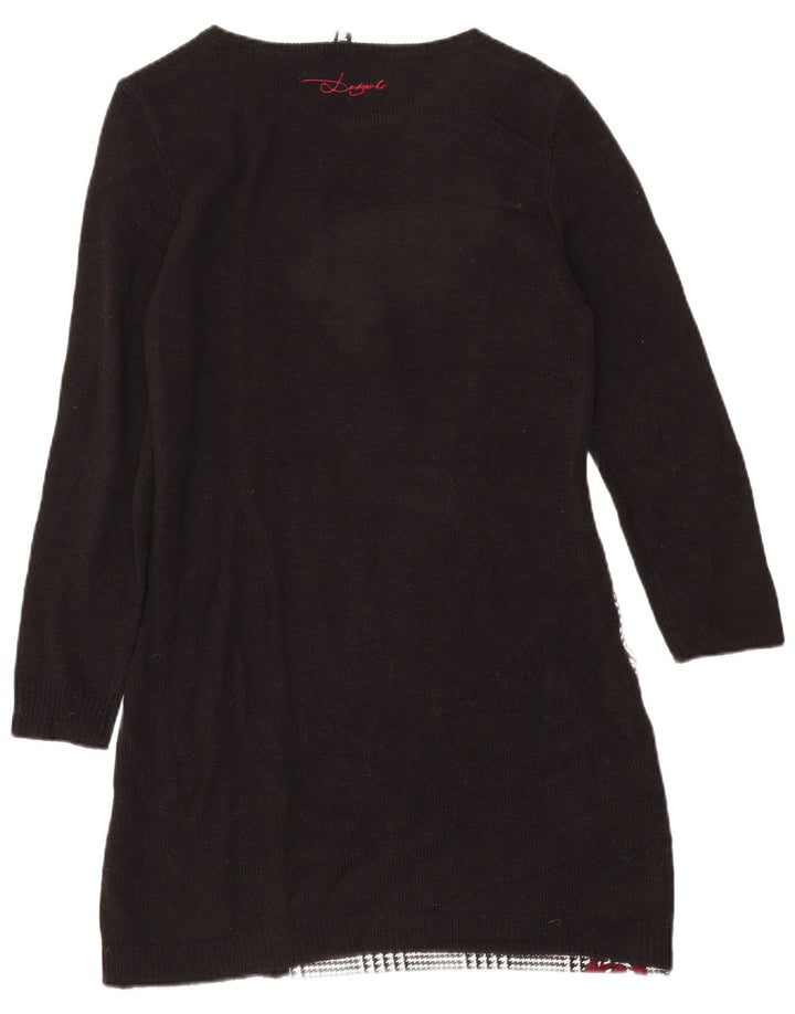 Abito maglione grafico da donna DESIGUAL EU 42 grande pied de poule nero
