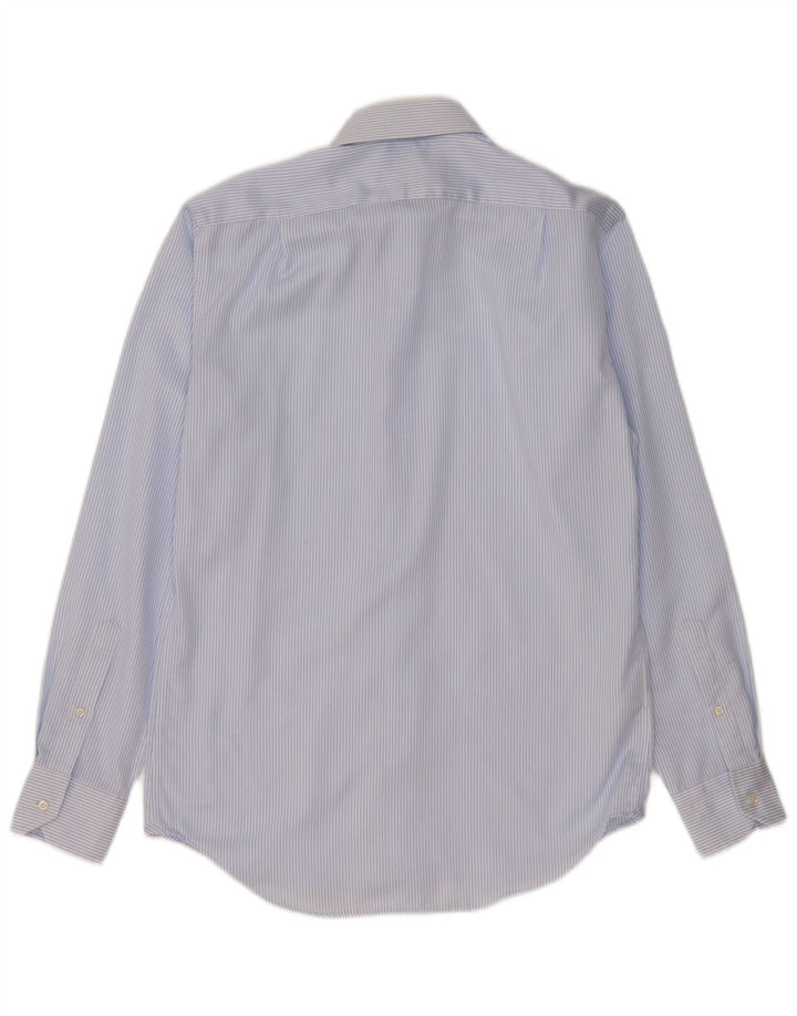 Camicia Boggi da uomo vestibilità regolare taglia 39 15 1/2 cotone a righe blu medio