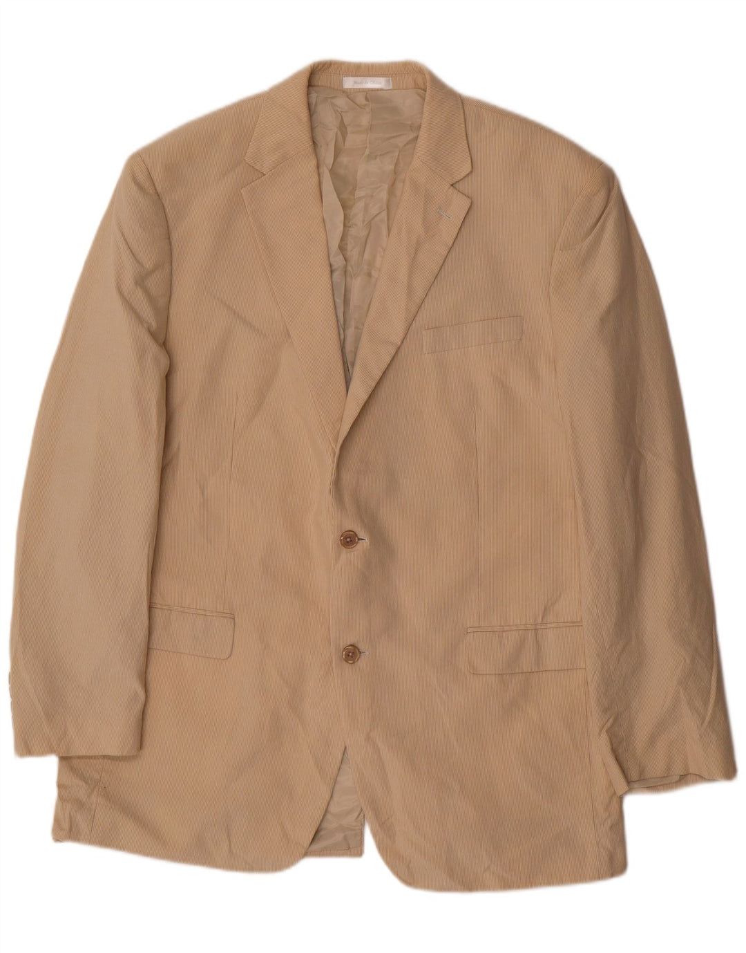 Giacca blazer a 2 bottoni da uomo Chaps UK 44 2XL Cotone gessato beige