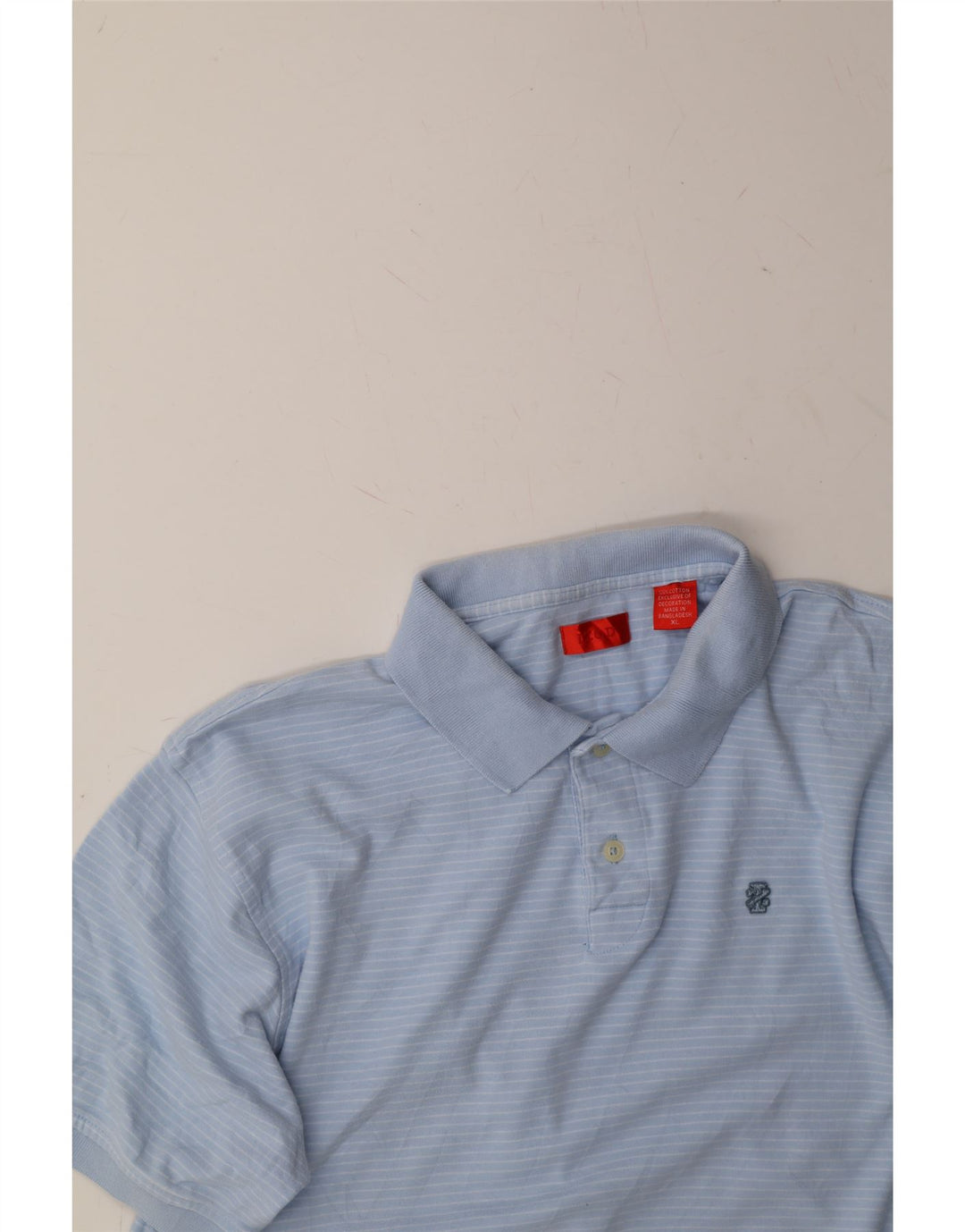 IZOD Mens Polo Shirt XL Blue Striped Cotton Vintage Izod and Second-Hand Izod from Messina Hembry 