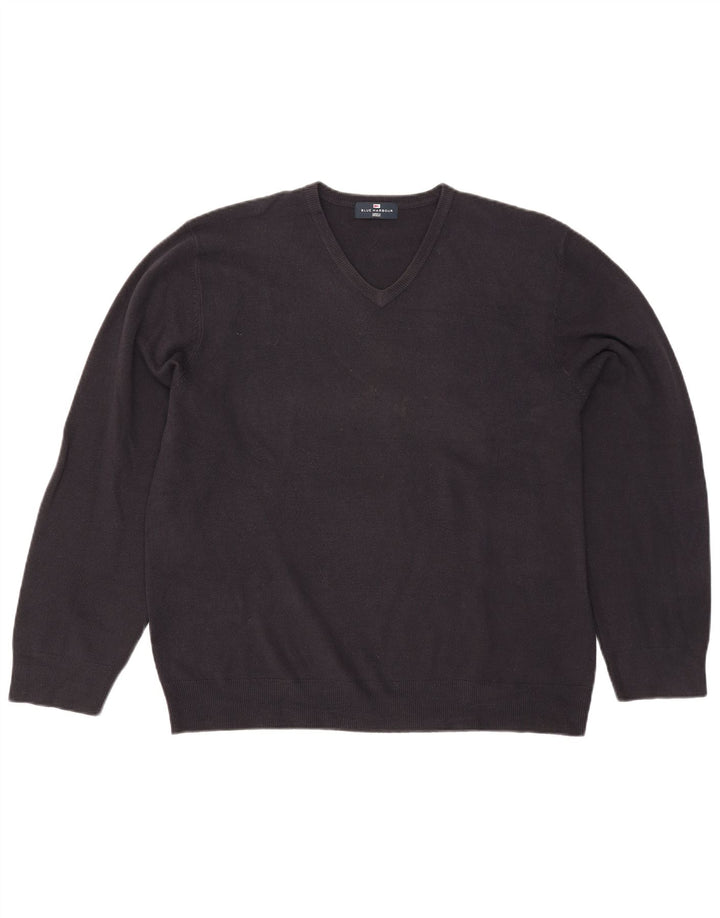Maglione da uomo con scollo a V blu Harbour Marks & Spencer 2XL acrilico blu scuro