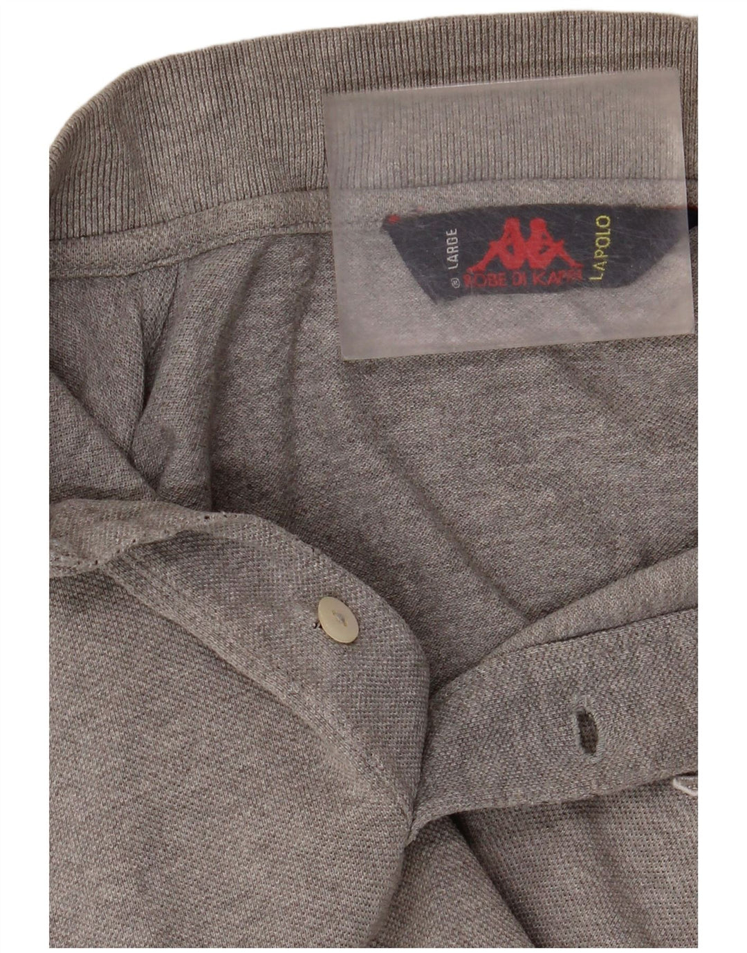 Polo KAPPA da uomo a maniche lunghe grande grigia