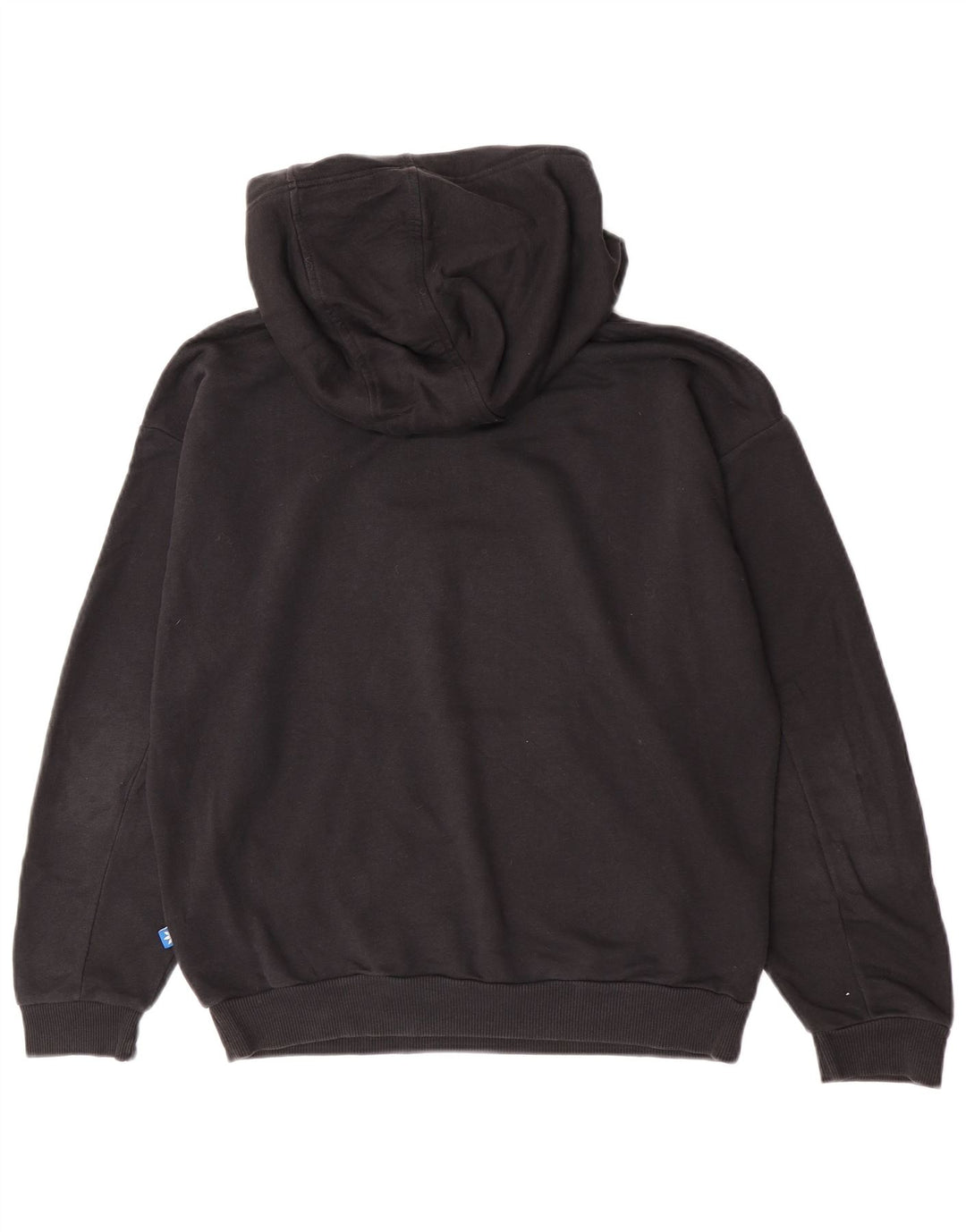 Felpa con cappuccio grafica da donna Adidas UK 14 cotone nero medio
