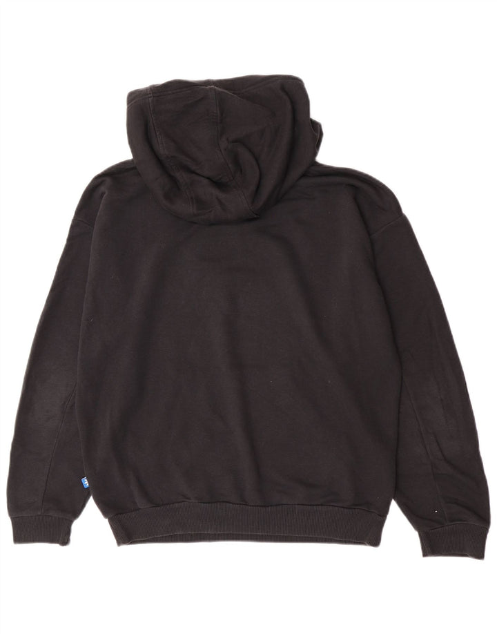 Felpa con cappuccio grafica da donna Adidas UK 14 cotone nero medio
