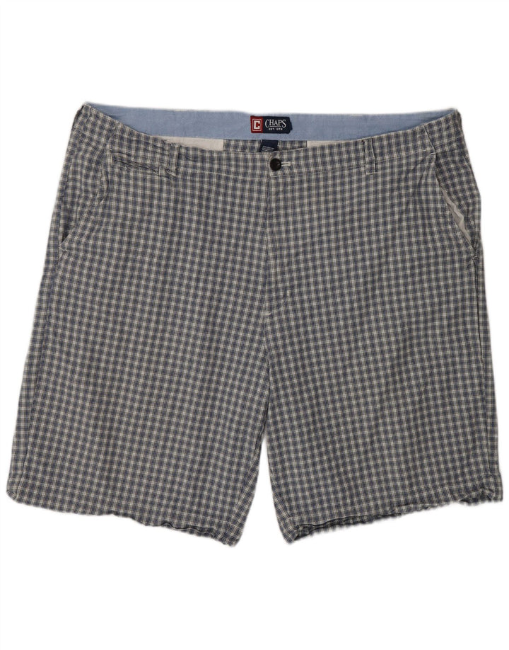 Chaps Pantaloncini Chino da Uomo W42 2XL Blu a Quadri Cotone