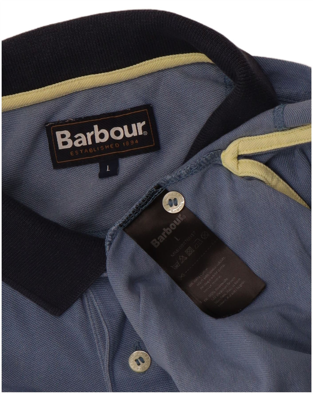 BARBOUR Polo Uomo Large Blu Cotone