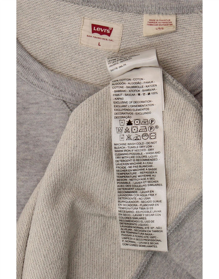 LEVI'S Mens Sweatshirt Jumper Large Grey Cotton Vintage Levi's and Second-Hand Levi's from Messina Hembry 