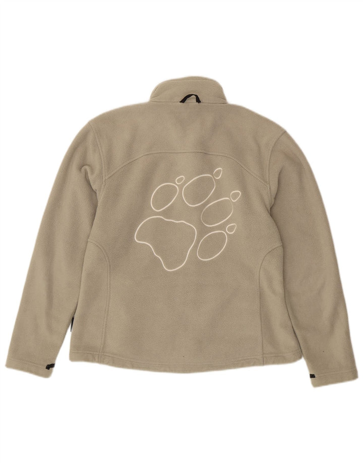 Giacca in pile grafica da donna Jack Wolfskin UK 12 Poliestere grigio medio