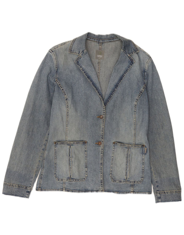 Giacca blazer in denim a 2 bottoni da donna ESPRIT UK 16 grande cotone blu